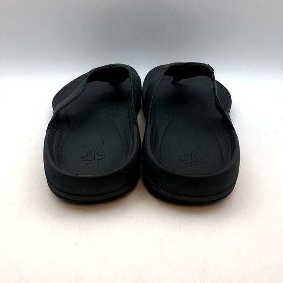 Kuru Mens KALA Flip Flop Sandals Size 12 Jet Black Leather NIB - Picture 7 of 9